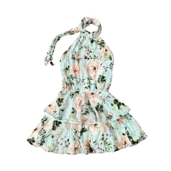 Yumi Kim Sunday Rose Aqua Meghan Halter Mini Dress - Picture 2 of 9
